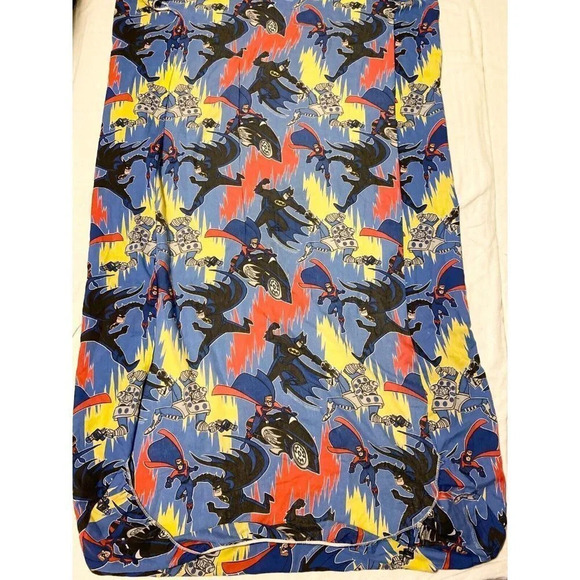 1996 DC Comics Batman and Robin Mr Freeze Twin Fitted Sheet 75x44  Bibb Company - Picture 9 of 16
